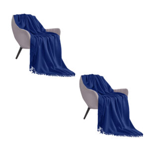 Buy SOGA 2X Royal Blue Acrylic Knitted Throw Blanket Solid Fringed Warm Cozy Woven Cover Couch Bed Sofa Home Decor Online - Home - 1 - AU Depot Free Shipping
