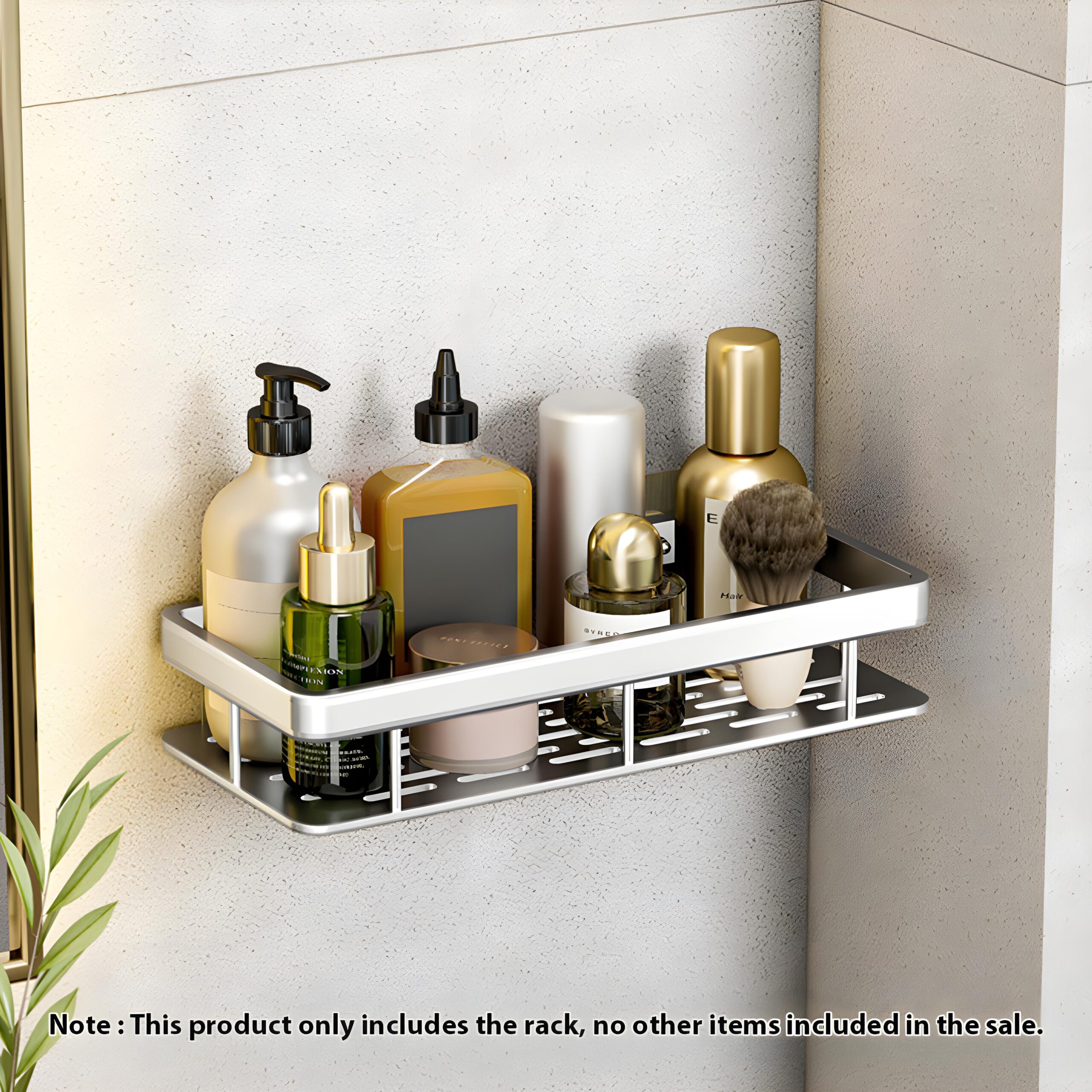 SOGA 2X Silver Wall-Mounted Rectangular Bathroom Storage Organiser Space Saving Adhesive Shelf Rack - TAN1005X2 - Home - 2 - AU DEPOT SOGA Buy SOGA 2X Silver Wall-Mounted Rectangular Bathroom Storage Organiser Space Saving Adhesive Shelf Rack Online - Home - 2 - AU Depot Free Shipping
