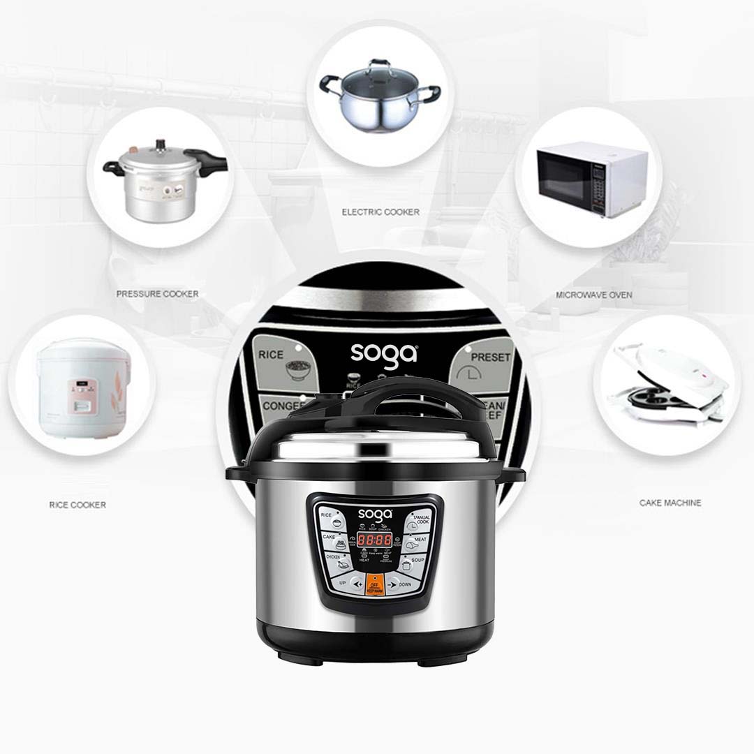 SOGA 2X Stainless Steel Electric Pressure Cooker 10L Nonstick 1600W - ElectricPressureCooker10LX2 - Electronics & Appliances - 5 - AU DEPOT SOGA Buy SOGA 2X Stainless Steel Electric Pressure Cooker 10L Nonstick 1600W Online - Electronics & Appliances - 5 - AU Depot Free Shipping