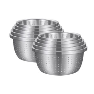 Buy SOGA 2X Stainless Steel Nesting Basin Colander Perforated Kitchen Sink Washing Bowl Metal Basket Strainer Set of 5 Online - Home & Living - 1 - AU Depot Free Shipping