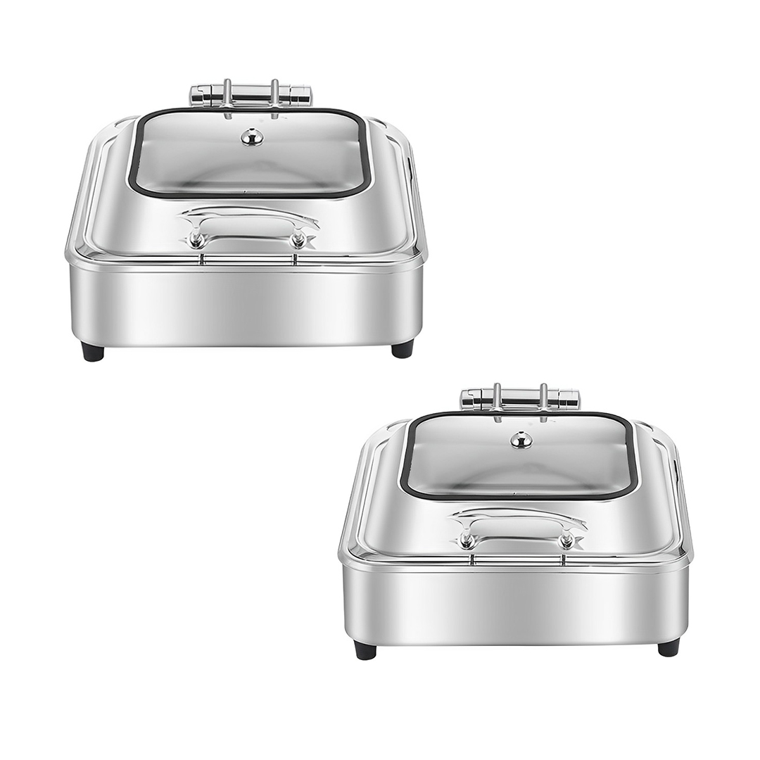 SOGA 2X Stainless Steel Square Chafing Dish Tray Buffet Cater Food Warmer Chafer with Top Lid - Spirit Dispensers - ChafingDish2104X2 1 SOGA 2X Stainless Steel Square Chafing Dish Tray Buffet Cater Food Warmer Chafer with Top Lid - AU DEPOT Buy SOGA 2X Stainless Steel Square Chafing Dish Tray Buffet Cater Food Warmer Chafer with Top Lid Online - Home & Living - 1 - AU Depot Free Shipping