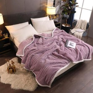 Buy SOGA 2X Throw Blanket Warm Cozy Double Sided Thick Flannel Coverlet Fleece Bed Sofa Comforter Purple Online - Home - 2 - AU Depot Free Shipping