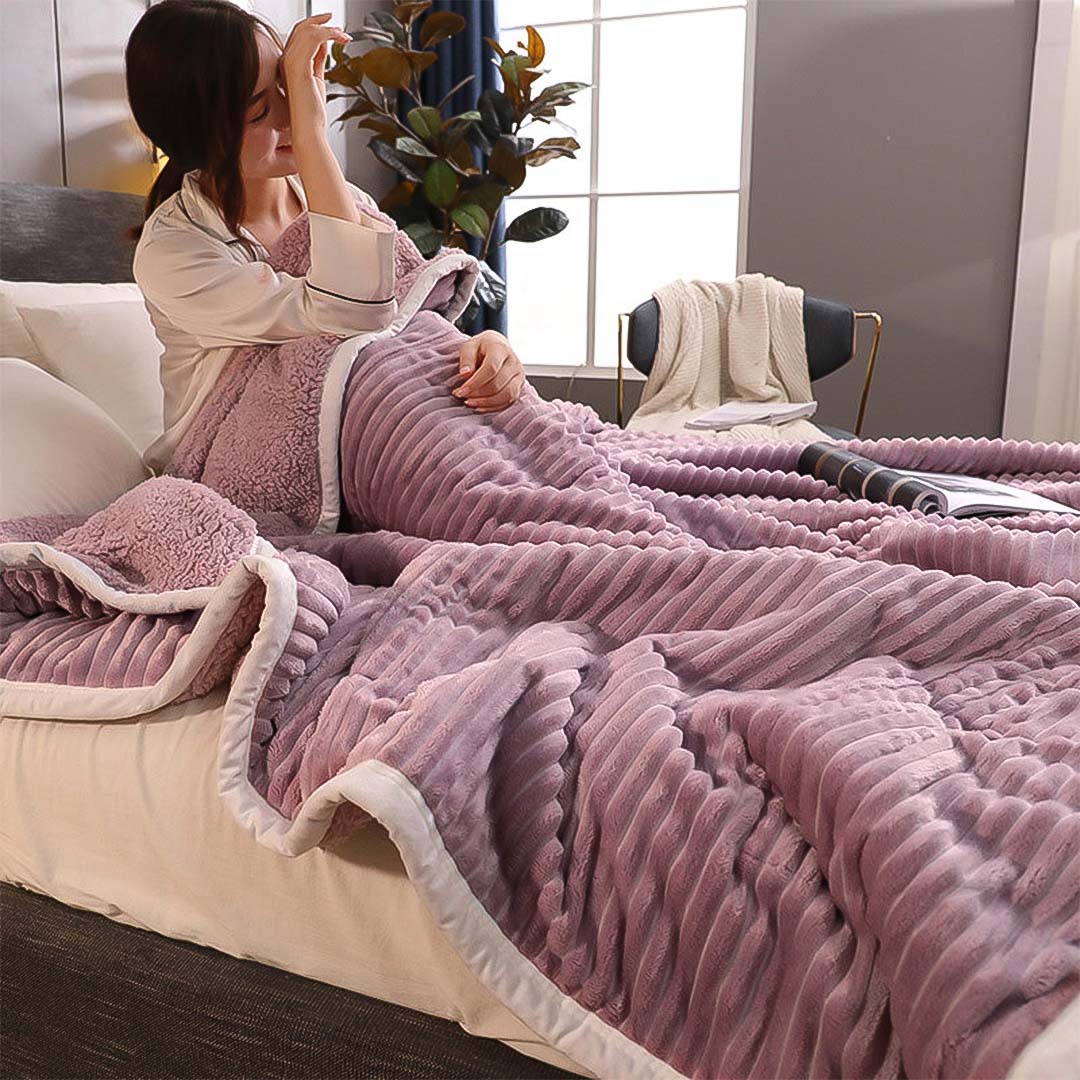 SOGA 2X Throw Blanket Warm Cozy Double Sided Thick Flannel Coverlet Fleece Bed Sofa Comforter Purple - Blanket311X2 - Home - 3 - AU DEPOT SOGA Buy SOGA 2X Throw Blanket Warm Cozy Double Sided Thick Flannel Coverlet Fleece Bed Sofa Comforter Purple Online - Home - 3 - AU Depot Free Shipping