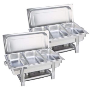 Buy SOGA 2X Triple Tray Stainless Steel Chafing Catering Dish Food Warmer Online - Furniture - 1 - AU Depot Free Shipping