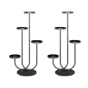 SOGA 2X U Shaped Plant Stand Round Flower Pot Tray Living Room Balcony Display Black Metal Decorative Shelf FPotH100X2 AU Depot Free Shipping SOGA 2X U Shaped Plant Stand Round Flower Pot Tray Living Room Balcony Display Black Metal Decorative Shelf - AU DEPOT