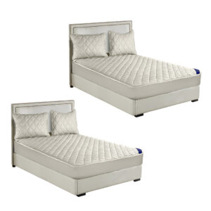 Buy SOGA 2X White 153cm Wide Cross-Hatch Mattress Cover Thick Quilted Stretchable Bed Spread Sheet Protector with Pillow Covers Online - Home & Living - 1 - AU Depot Free Shipping