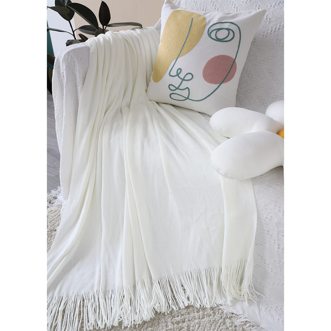SOGA 2X White Acrylic Knitted Throw Blanket Solid Fringed Warm Cozy Woven Cover Couch Bed Sofa Home Decor - Blanket912X2 - Home - 8 - AU DEPOT SOGA Buy SOGA 2X White Acrylic Knitted Throw Blanket Solid Fringed Warm Cozy Woven Cover Couch Bed Sofa Home Decor Online - Home - 8 - AU Depot Free Shipping