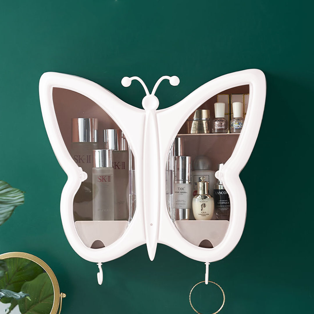 SOGA 2X White Butterfly Shape Wall-Mounted Makeup Organiser Dustproof Waterproof Bathroom Storage Box Home Decor - BathG310X2 - Home - 5 - AU DEPOT SOGA Buy SOGA 2X White Butterfly Shape Wall-Mounted Makeup Organiser Dustproof Waterproof Bathroom Storage Box Home Decor Online - Home - 5 - AU Depot Free Shipping