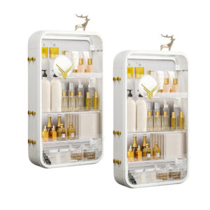 Buy SOGA 2X White Multi Tier Cosmetic Storage Rack Bathroom Vanity Tray Display Stand Organiser Online - Home - 1 - AU Depot Free Shipping