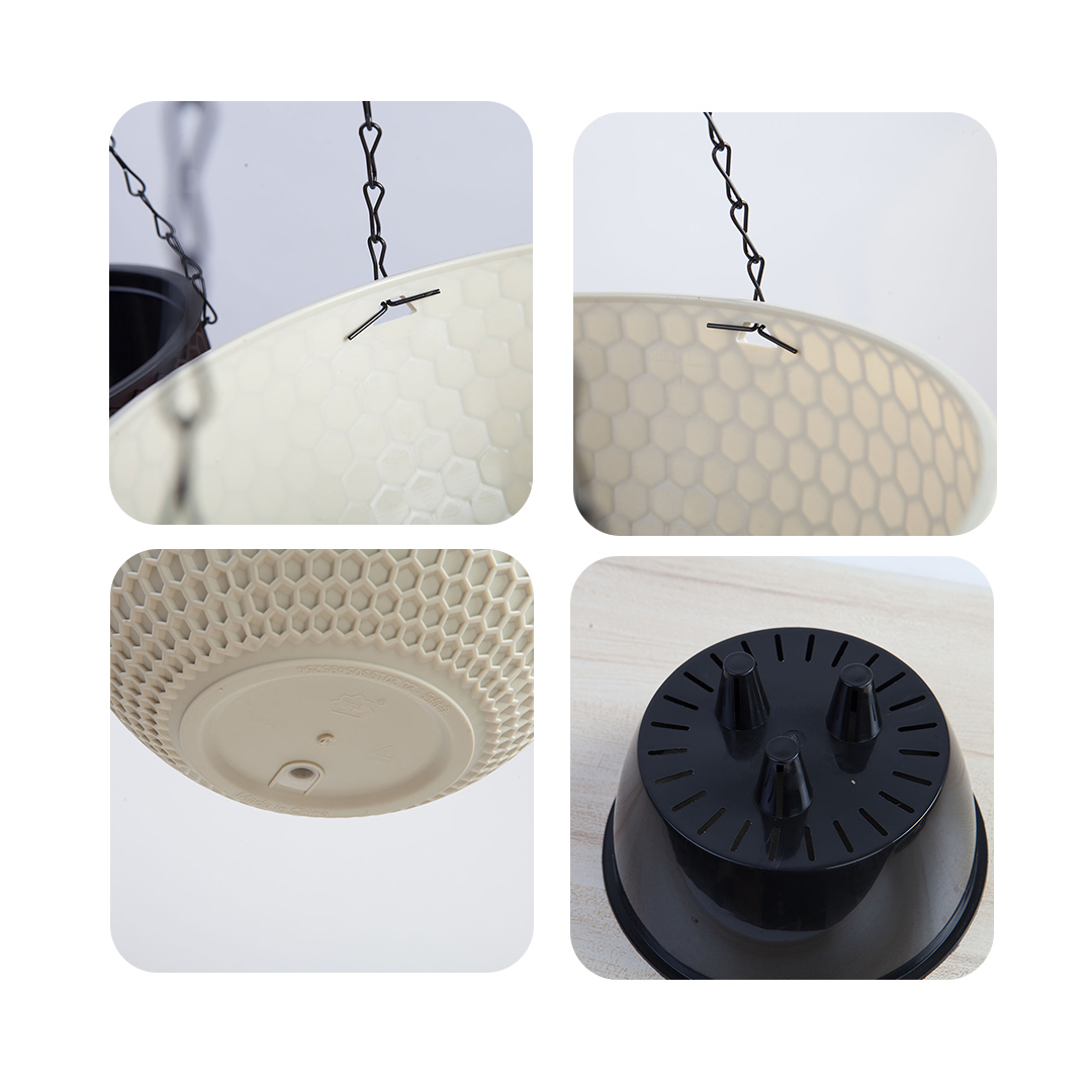 SOGA 2X White Small Hanging Resin Flower Pot Self Watering Basket Planter Outdoor Garden Decor - HangPot11WHTX2 - Home & Living - 4 - AU DEPOT SOGA Buy SOGA 2X White Small Hanging Resin Flower Pot Self Watering Basket Planter Outdoor Garden Decor Online - Home & Living - 4 - AU Depot Free Shipping