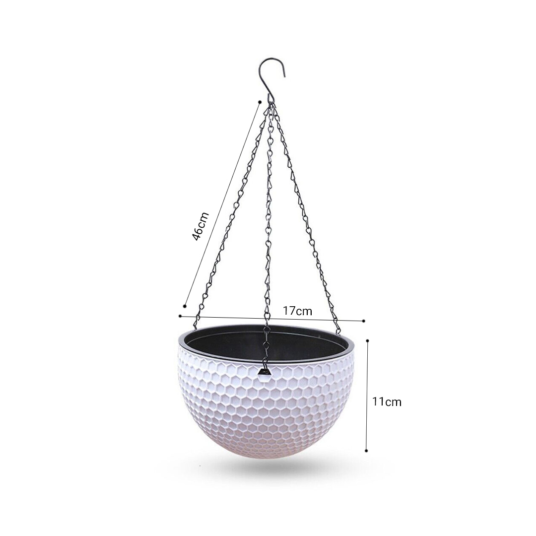 SOGA 2X White Small Hanging Resin Flower Pot Self Watering Basket Planter Outdoor Garden Decor - HangPot11WHTX2 - Home & Living - 6 - AU DEPOT SOGA Buy SOGA 2X White Small Hanging Resin Flower Pot Self Watering Basket Planter Outdoor Garden Decor Online - Home & Living - 6 - AU Depot Free Shipping