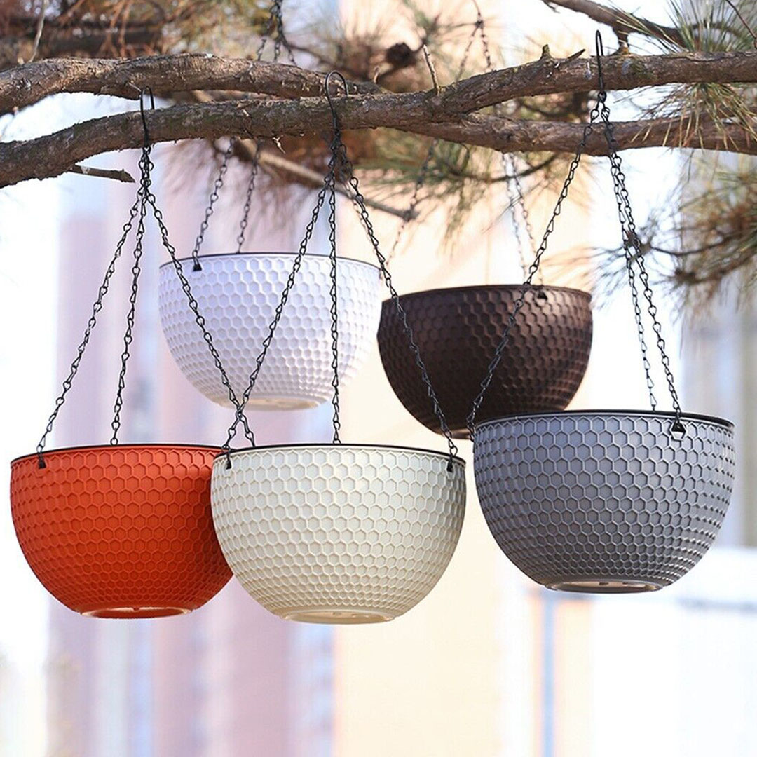 SOGA 2X White Small Hanging Resin Flower Pot Self Watering Basket Planter Outdoor Garden Decor - HangPot11WHTX2 - Home & Living - 8 - AU DEPOT SOGA Buy SOGA 2X White Small Hanging Resin Flower Pot Self Watering Basket Planter Outdoor Garden Decor Online - Home & Living - 8 - AU Depot Free Shipping