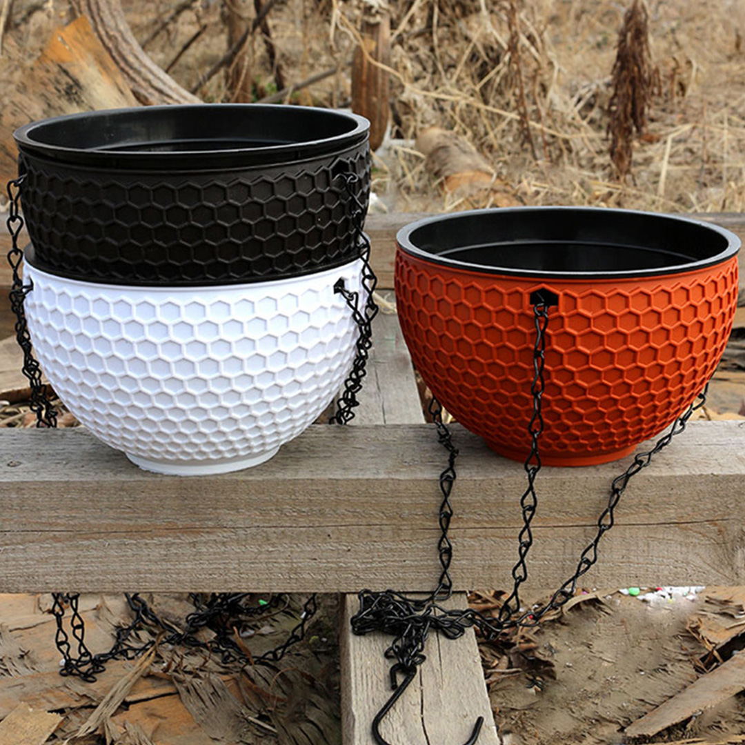 SOGA 2X White Small Hanging Resin Flower Pot Self Watering Basket Planter Outdoor Garden Decor - HangPot11WHTX2 - Home & Living - 9 - AU DEPOT SOGA Buy SOGA 2X White Small Hanging Resin Flower Pot Self Watering Basket Planter Outdoor Garden Decor Online - Home & Living - 9 - AU Depot Free Shipping