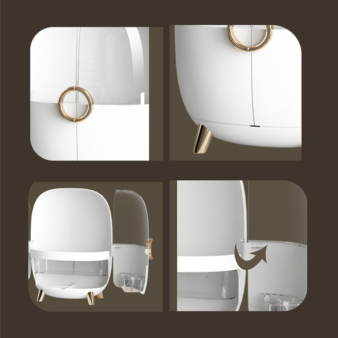 SOGA 2X White Transparent Countertop Makeup Organiser Cosmetic Storage Waterproof Dustproof Bathroom Skincare Holder with Lid - BathF901X2 - Home - 6 - AU DEPOT SOGA Buy SOGA 2X White Transparent Countertop Makeup Organiser Cosmetic Storage Waterproof Dustproof Bathroom Skincare Holder with Lid Online - Home - 6 - AU Depot Free Shipping