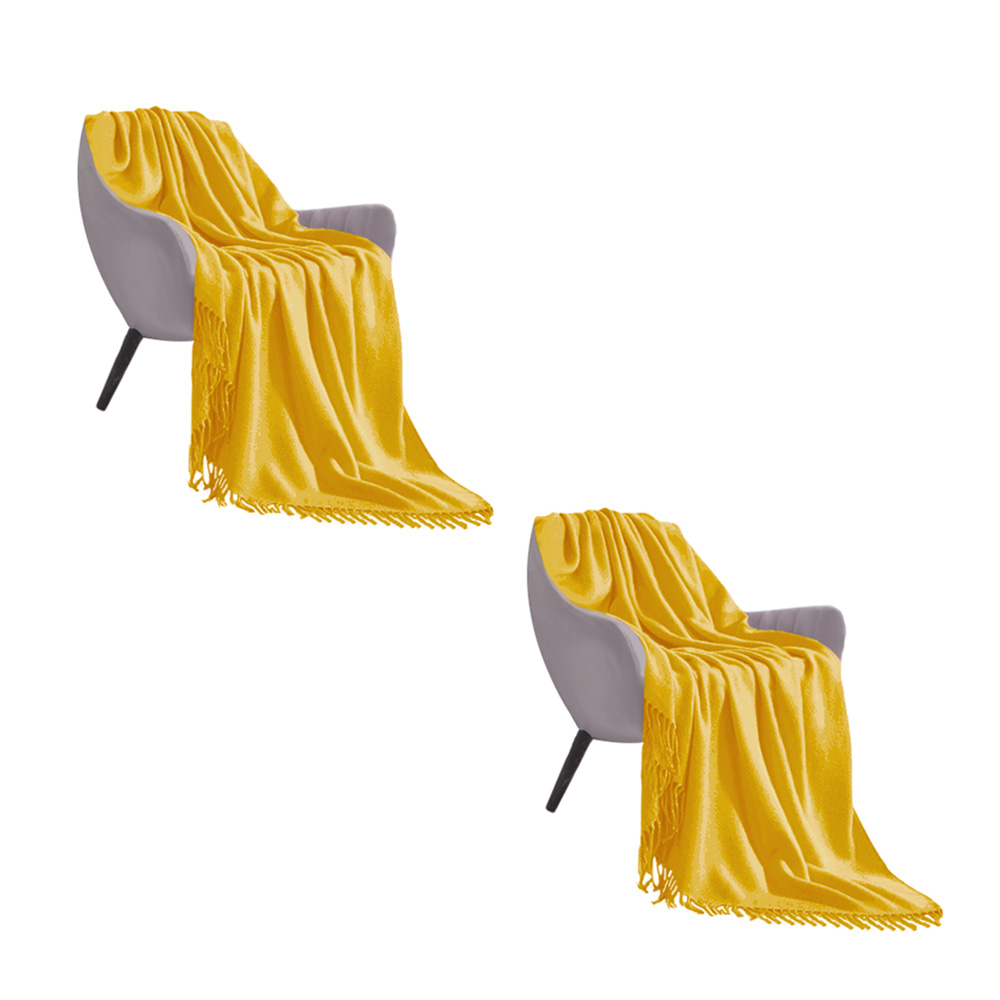 SOGA 2X Yellow Acrylic Knitted Throw Blanket Solid Fringed Warm Cozy Woven Cover Couch Bed Sofa Home Decor - Blankets - Blanket916X2 1 SOGA 2X Yellow Acrylic Knitted Throw Blanket Solid Fringed Warm Cozy Woven Cover Couch Bed Sofa Home Decor - AU DEPOT Buy SOGA 2X Yellow Acrylic Knitted Throw Blanket Solid Fringed Warm Cozy Woven Cover Couch Bed Sofa Home Decor Online - Home - 1 - AU Depot Free Shipping