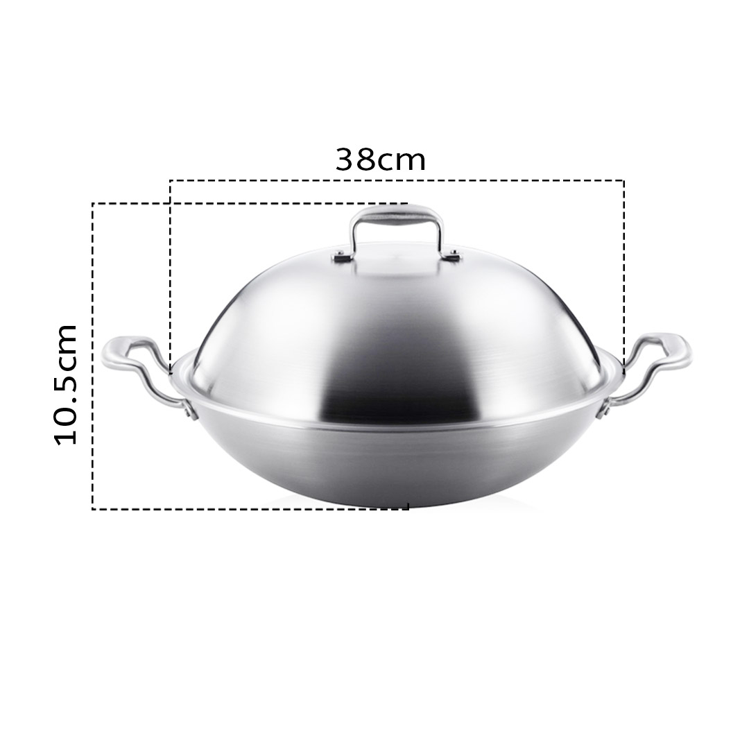 SOGA 3-Ply 38cm Stainless Steel Double Handle Wok Frying Fry Pan Skillet with Lid - WokTRIFPG38 - Home & Living - 2 - AU DEPOT SOGA Buy SOGA 3-Ply 38cm Stainless Steel Double Handle Wok Frying Fry Pan Skillet with Lid Online - Home & Living - 2 - AU Depot Free Shipping