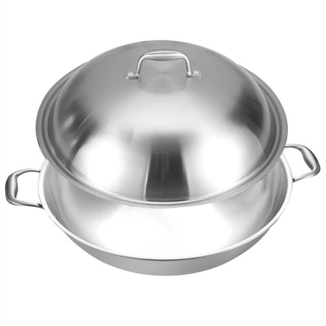 SOGA 3-Ply 38cm Stainless Steel Double Handle Wok Frying Fry Pan Skillet with Lid - WokTRIFPG38 - Home & Living - 3 - AU DEPOT SOGA Buy SOGA 3-Ply 38cm Stainless Steel Double Handle Wok Frying Fry Pan Skillet with Lid Online - Home & Living - 3 - AU Depot Free Shipping