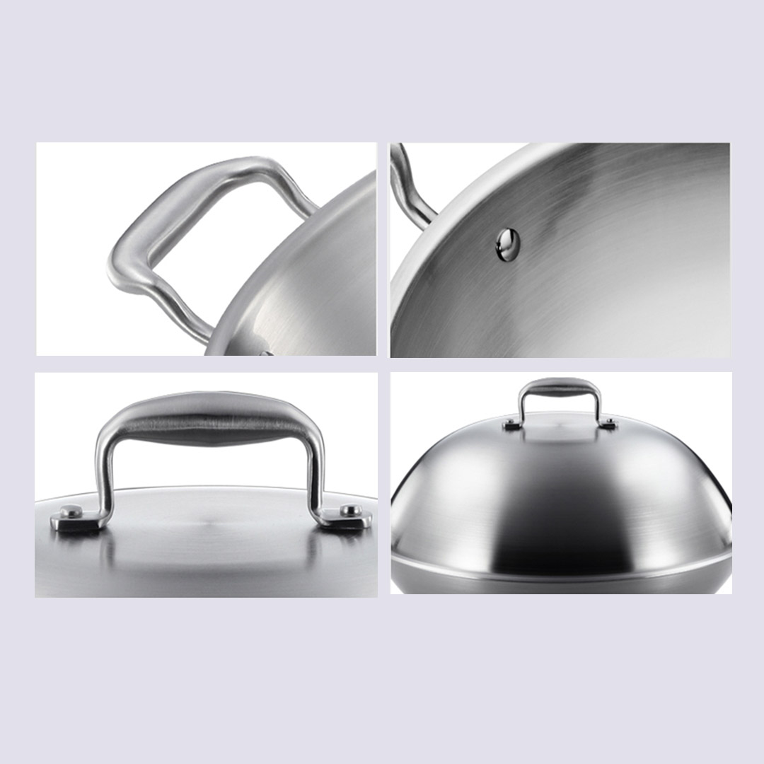 SOGA 3-Ply 38cm Stainless Steel Double Handle Wok Frying Fry Pan Skillet with Lid - WokTRIFPG38 - Home & Living - 6 - AU DEPOT SOGA Buy SOGA 3-Ply 38cm Stainless Steel Double Handle Wok Frying Fry Pan Skillet with Lid Online - Home & Living - 6 - AU Depot Free Shipping