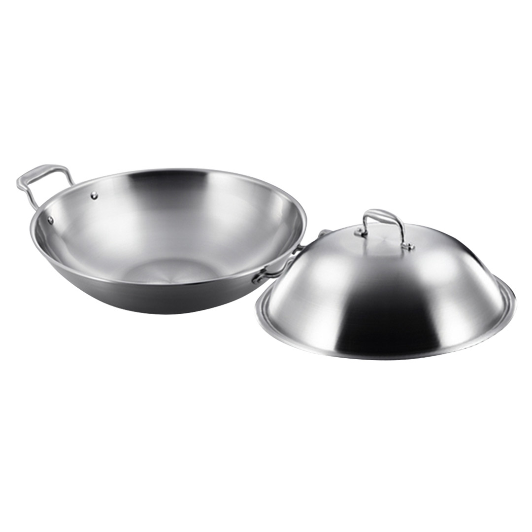 SOGA 3-Ply 38cm Stainless Steel Double Handle Wok Frying Fry Pan Skillet with Lid - WokTRIFPG38 - Home & Living - 7 - AU DEPOT SOGA Buy SOGA 3-Ply 38cm Stainless Steel Double Handle Wok Frying Fry Pan Skillet with Lid Online - Home & Living - 7 - AU Depot Free Shipping