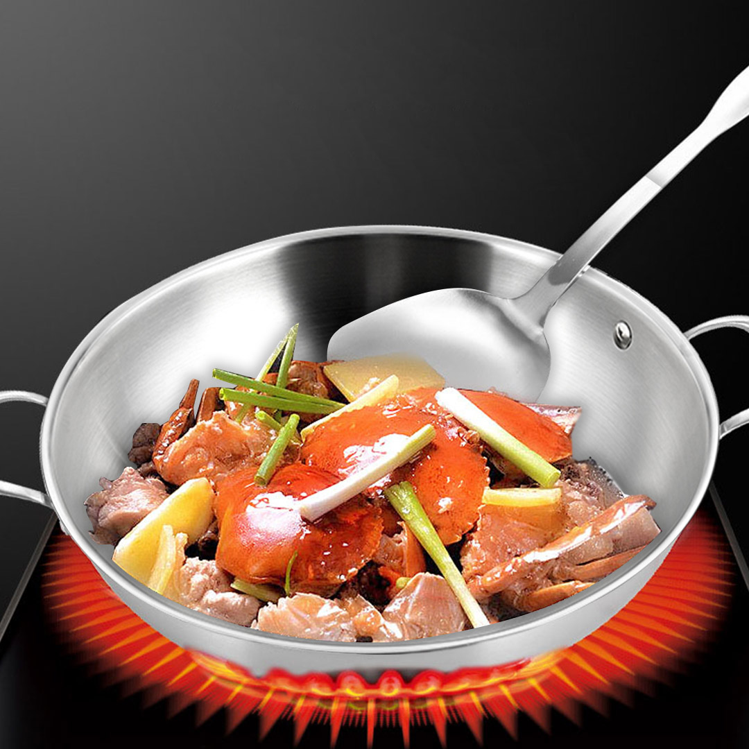 SOGA 3-Ply 38cm Stainless Steel Double Handle Wok Frying Fry Pan Skillet with Lid - WokTRIFPG38 - Home & Living - 9 - AU DEPOT SOGA Buy SOGA 3-Ply 38cm Stainless Steel Double Handle Wok Frying Fry Pan Skillet with Lid Online - Home & Living - 9 - AU Depot Free Shipping