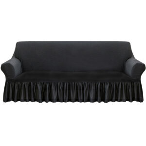 Buy SOGA 3-Seater Dark Grey Sofa Cover with Ruffled Skirt Couch Protector High Stretch Lounge Slipcover Home Decor Online - Home & Living - 1 - AU Depot Free Shipping