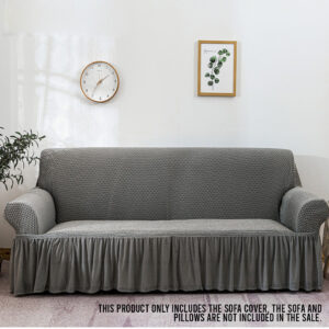 Buy SOGA 3-Seater Grey Sofa Cover with Ruffled Skirt Couch Protector High Stretch Lounge Slipcover Home Decor Online - Home & Living - 2 - AU Depot Free Shipping