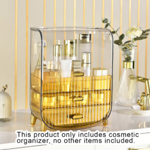 Buy SOGA 3 Tier Golden Yellow Multifunctional Countertop Cosmetic Storage Makeup Perfume Skincare Display Stand Shelf Drawer Type Organiser Online - Home - 2 - AU Depot Free Shipping