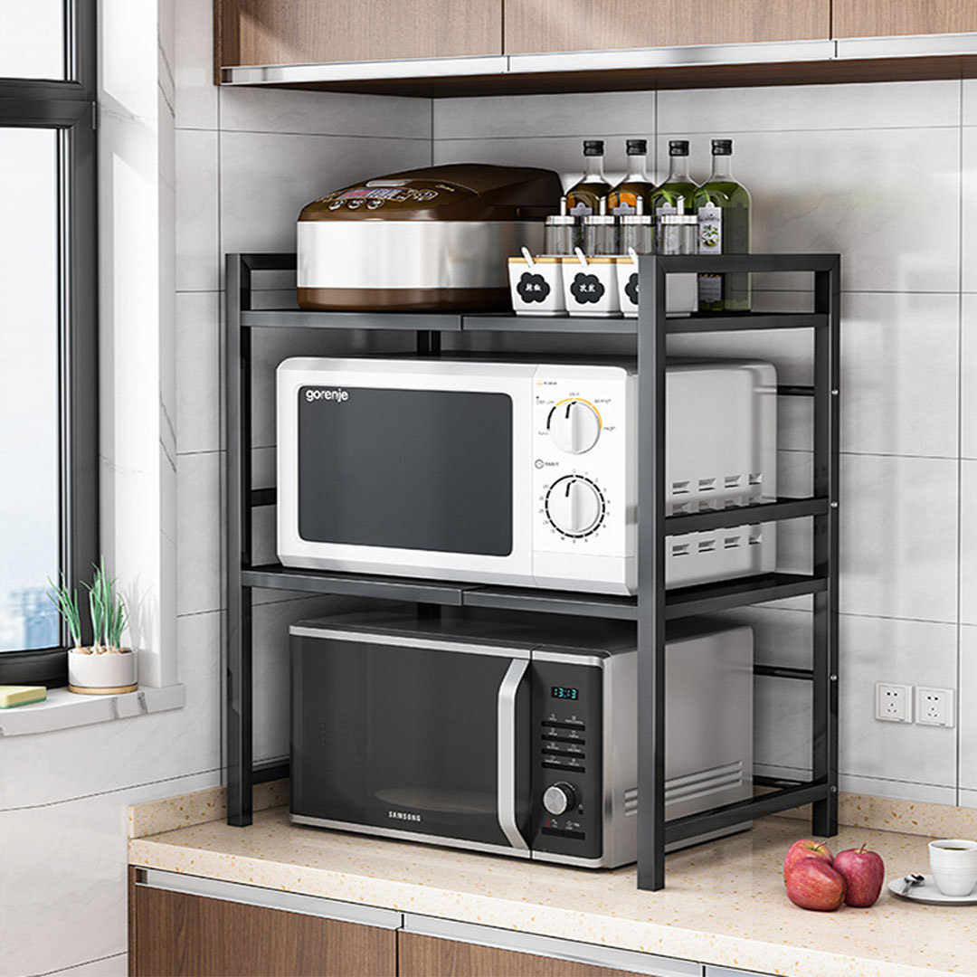 SOGA 3 Tier Steel Black Retractable Kitchen Microwave Oven Stand Multi-Functional Shelves Storage Organizer - KitchenXY023 - Garden, Tools & Hardware - 3 - AU DEPOT SOGA Buy SOGA 3 Tier Steel Black Retractable Kitchen Microwave Oven Stand Multi-Functional Shelves Storage Organizer Online - Garden, Tools & Hardware - 3 - AU Depot Free Shipping