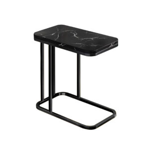 SOGA 30x50cm Black Ceramic Sofa Side Square Mini Table w Black Metal Legs SideTab26 AU Depot Free Shipping SOGA 30x50cm Black Ceramic Sofa Side Square Mini Table w/ Black Metal Legs - AU DEPOT