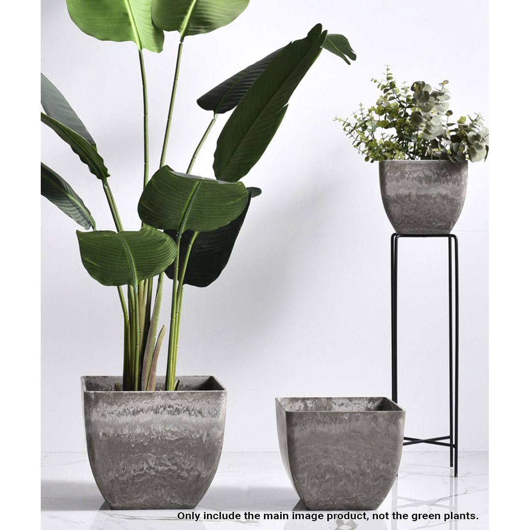 SOGA 32cm Rock Grey Square Resin Plant Flower Pot in Cement Pattern Planter Cachepot for Indoor Home Office - FPotF3252 - Home & Living - 3 - AU DEPOT SOGA Buy SOGA 32cm Rock Grey Square Resin Plant Flower Pot in Cement Pattern Planter Cachepot for Indoor Home Office Online - Home & Living - 3 - AU Depot Free Shipping