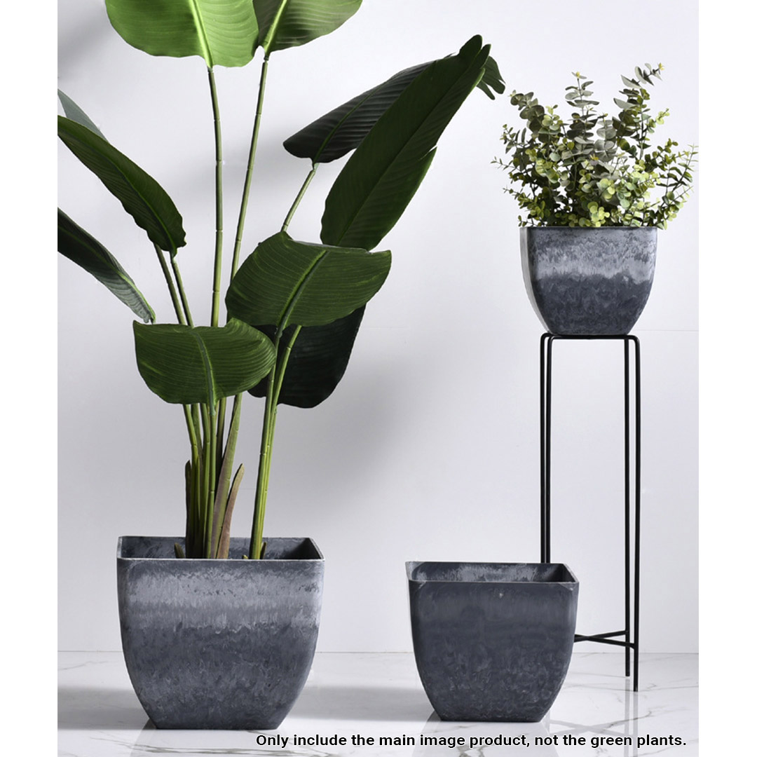 SOGA 32cm Weathered Grey Square Resin Plant Flower Pot in Cement Pattern Planter Cachepot for Indoor Home Office - FPotF3233 - Home & Living - 3 - AU DEPOT SOGA Buy SOGA 32cm Weathered Grey Square Resin Plant Flower Pot in Cement Pattern Planter Cachepot for Indoor Home Office Online - Home & Living - 3 - AU Depot Free Shipping
