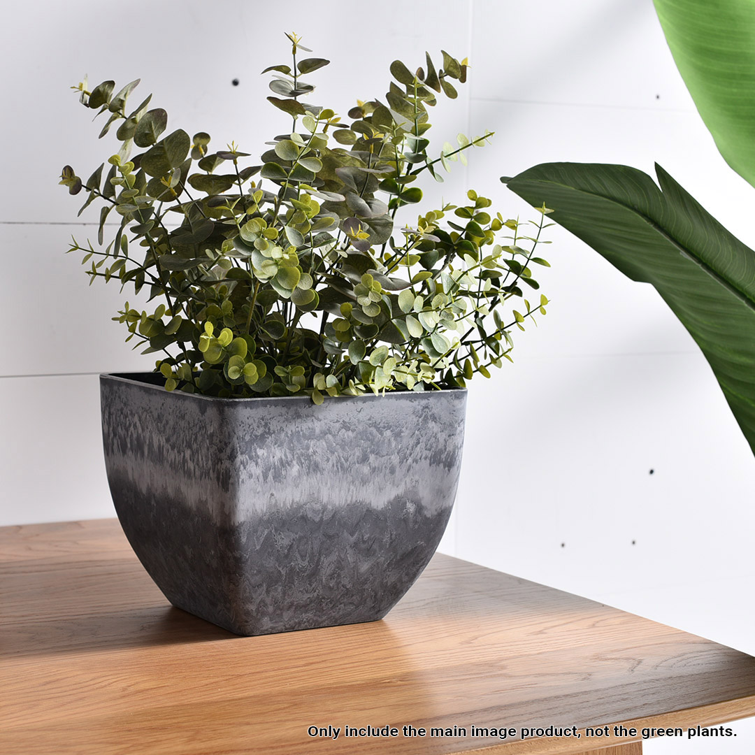 SOGA 32cm Weathered Grey Square Resin Plant Flower Pot in Cement Pattern Planter Cachepot for Indoor Home Office - FPotF3233 - Home & Living - 4 - AU DEPOT SOGA Buy SOGA 32cm Weathered Grey Square Resin Plant Flower Pot in Cement Pattern Planter Cachepot for Indoor Home Office Online - Home & Living - 4 - AU Depot Free Shipping