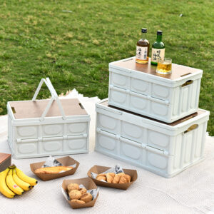 Buy SOGA 34.5 cm 18L White Car & Camping Foldable Storage Box Crate Stackable Container with Handle Online - Furniture - 2 - AU Depot Free Shipping