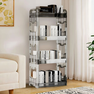 Buy SOGA 38x24cm Clear 3 Tier Bookshelf & Cosmetic Storage Organizer Trolley Rack Online - Home & Living - 2 - AU Depot Free Shipping