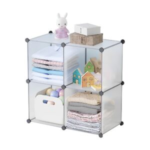Buy SOGA 4-Cube Transparent Shelf Box Portable Cubby DIY Storage Shelves Modular Closet Organiser Online - Home & Living - 1 - AU Depot Free Shipping