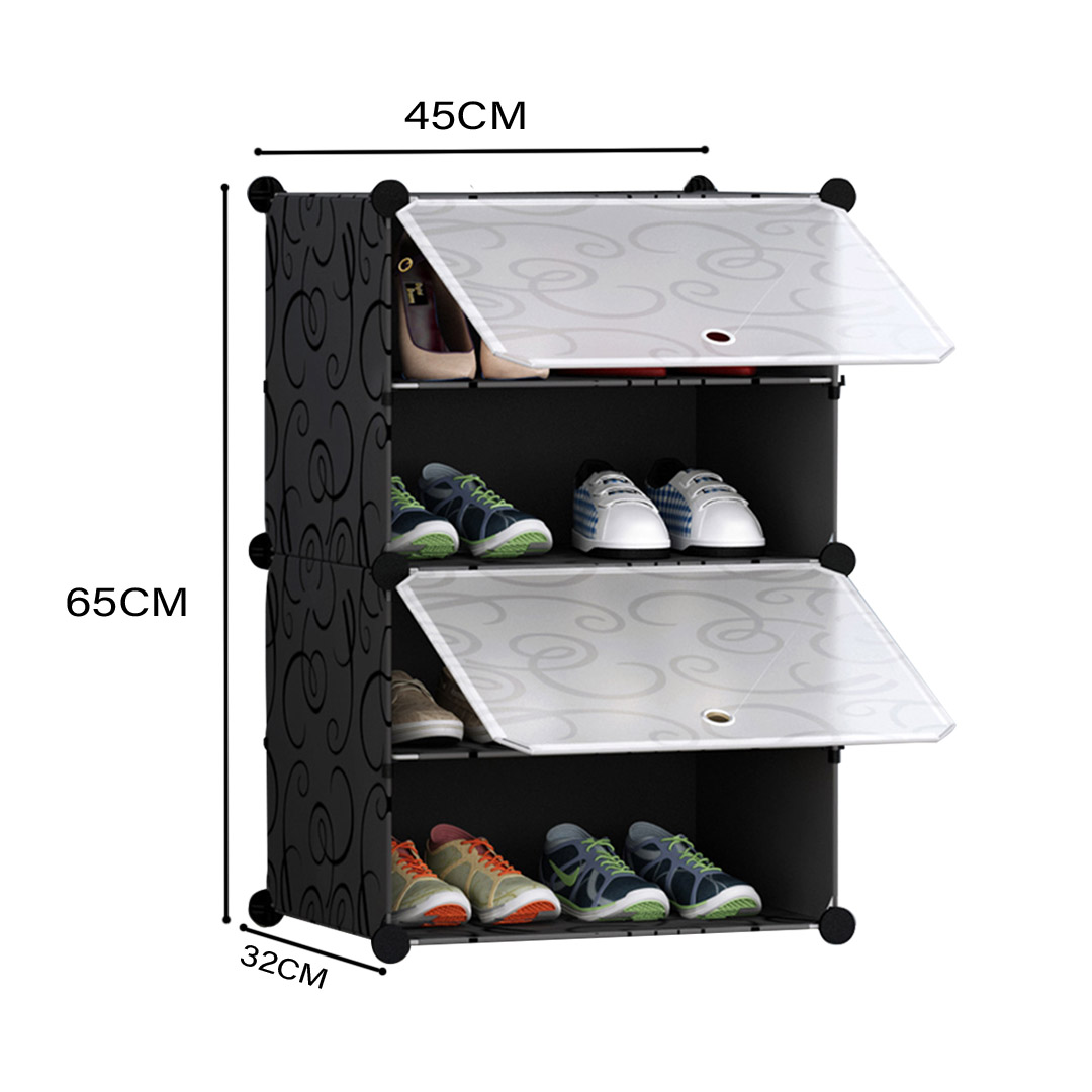 SOGA 4 Tier Shoe Rack Organizer Sneaker Footwear Storage Stackable Stand Cabinet Portable Wardrobe with Cover - ShoeBox104 - Furniture - 2 - AU DEPOT SOGA Buy SOGA 4 Tier Shoe Rack Organizer Sneaker Footwear Storage Stackable Stand Cabinet Portable Wardrobe with Cover Online - Furniture - 2 - AU Depot Free Shipping