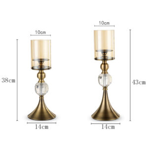 Buy SOGA 43cm 38cm Glass Candle Holder Candle Stand Glass/Metal Online - Home & Living - 2 - AU Depot Free Shipping