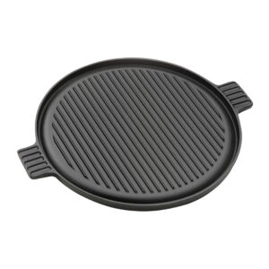 SOGA 43cm Round Ribbed Cast Iron Frying Pan Skillet Steak Sizzle Platter with Handle ZPai002 AU Depot Free Shipping SOGA 43cm Round Ribbed Cast Iron Frying Pan Skillet Steak Sizzle Platter with Handle - AU DEPOT