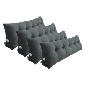 Buy SOGA 4X 150cm Dark Grey Triangular Wedge Bed Pillow Headboard Backrest Bedside Tatami Cushion Home Decor Online - Furniture - 1 - AU Depot Free Shipping