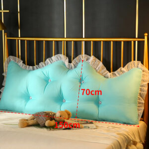 Buy SOGA 4X 150cm Light Blue Princess Bed Pillow Headboard Backrest Bedside Tatami Sofa Cushion with Ruffle Lace Home Decor Online - Furniture - 2 - AU Depot Free Shipping
