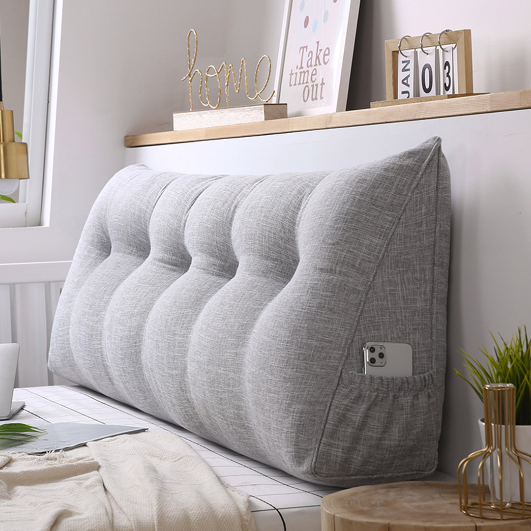 SOGA 4X 150cm Silver Triangular Wedge Bed Pillow Headboard Backrest Bedside Tatami Cushion Home Decor - PillowFab150SilverX4 - Furniture - 4 - AU DEPOT SOGA Buy SOGA 4X 150cm Silver Triangular Wedge Bed Pillow Headboard Backrest Bedside Tatami Cushion Home Decor Online - Furniture - 4 - AU Depot Free Shipping