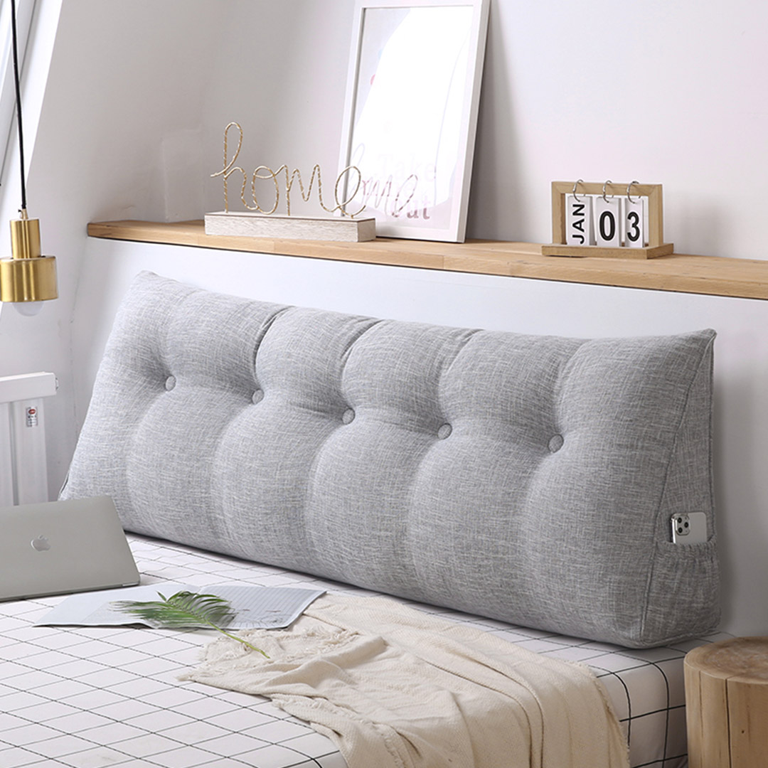 SOGA 4X 180cm Silver Triangular Wedge Bed Pillow Headboard Backrest Bedside Tatami Cushion Home Decor - PillowFab180SilverX4 - Furniture - 2 - AU DEPOT SOGA Buy SOGA 4X 180cm Silver Triangular Wedge Bed Pillow Headboard Backrest Bedside Tatami Cushion Home Decor Online - Furniture - 2 - AU Depot Free Shipping