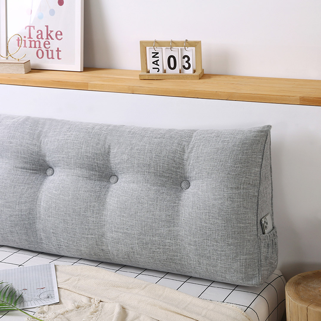 SOGA 4X 180cm Silver Triangular Wedge Bed Pillow Headboard Backrest Bedside Tatami Cushion Home Decor - PillowFab180SilverX4 - Furniture - 3 - AU DEPOT SOGA Buy SOGA 4X 180cm Silver Triangular Wedge Bed Pillow Headboard Backrest Bedside Tatami Cushion Home Decor Online - Furniture - 3 - AU Depot Free Shipping