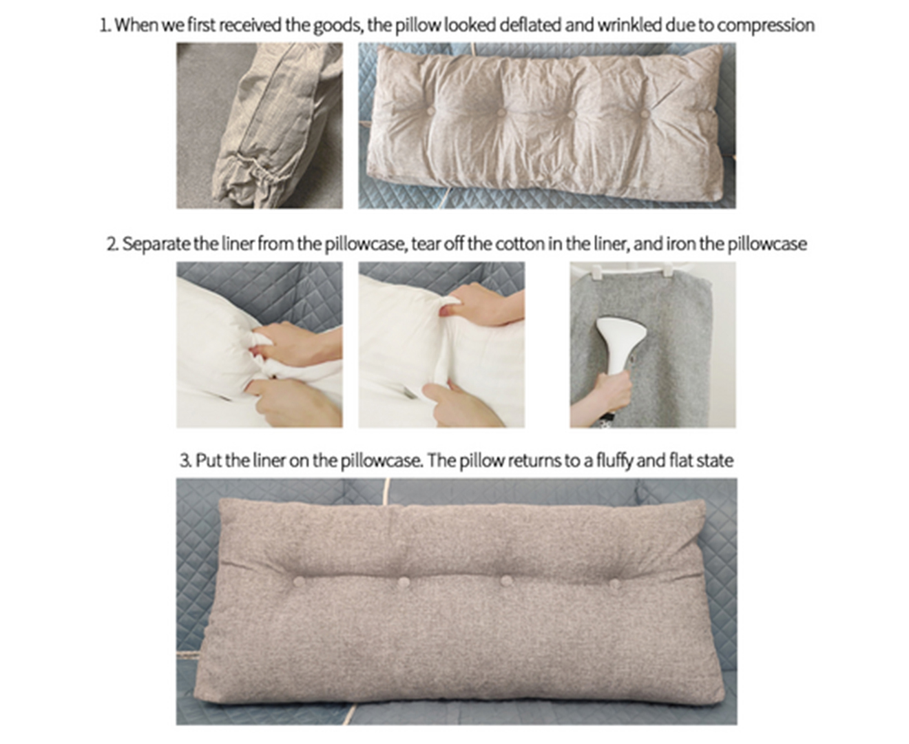SOGA 4X 180cm Silver Triangular Wedge Bed Pillow Headboard Backrest Bedside Tatami Cushion Home Decor - PillowFab180SilverX4 - Furniture - 7 - AU DEPOT SOGA Buy SOGA 4X 180cm Silver Triangular Wedge Bed Pillow Headboard Backrest Bedside Tatami Cushion Home Decor Online - Furniture - 7 - AU Depot Free Shipping