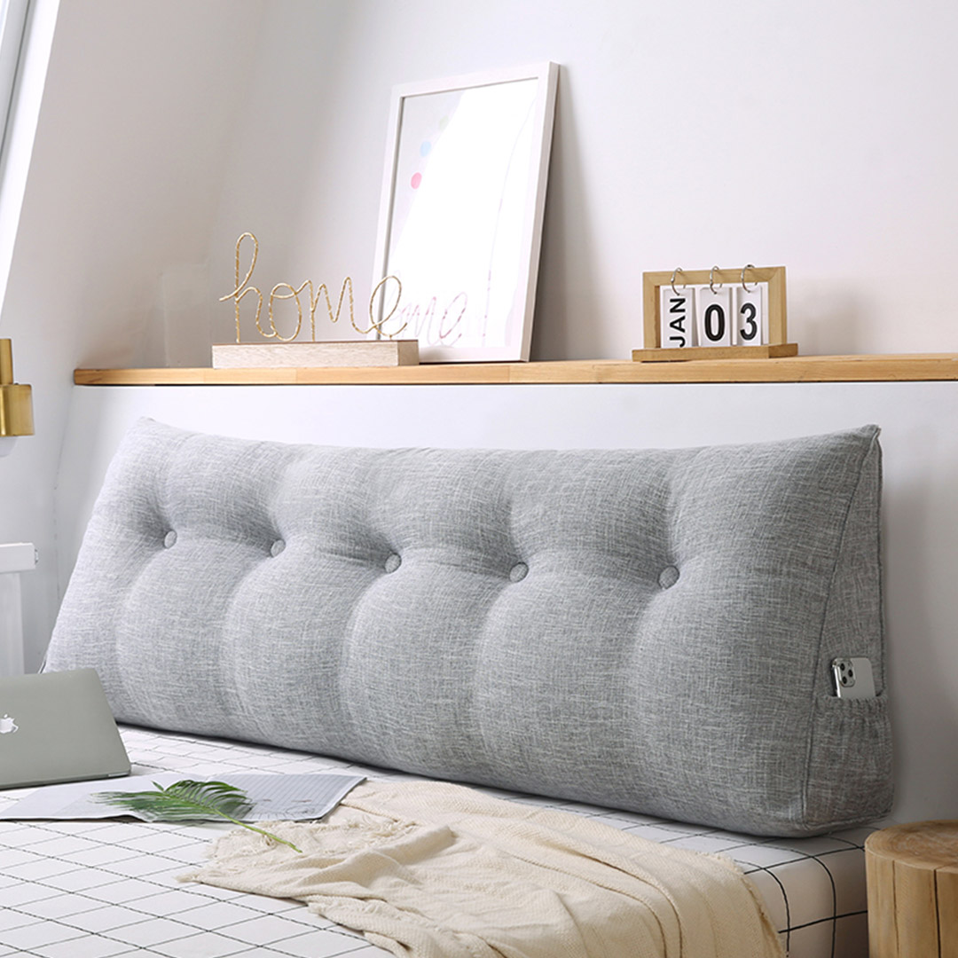 SOGA 4X 180cm Silver Triangular Wedge Bed Pillow Headboard Backrest Bedside Tatami Cushion Home Decor - PillowFab180SilverX4 - Furniture - 9 - AU DEPOT SOGA Buy SOGA 4X 180cm Silver Triangular Wedge Bed Pillow Headboard Backrest Bedside Tatami Cushion Home Decor Online - Furniture - 9 - AU Depot Free Shipping