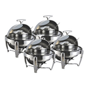 Buy SOGA 4X 6.5L Stainless Steel Round Soup Tureen Bowl Station Roll Top Buffet Chafing Dish Catering Chafer Food Warmer Server Online - Business & Industrial - 1 - AU Depot Free Shipping