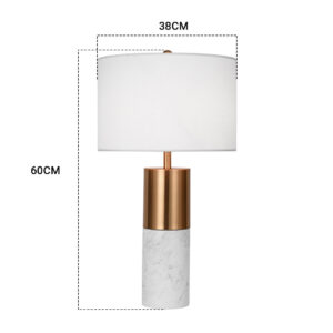 Buy SOGA 4X 60cm White Marble Bedside Modern Desk Table Lamp Living Room Shade with Cylinder Base Online - Home & Living - 2 - AU Depot Free Shipping