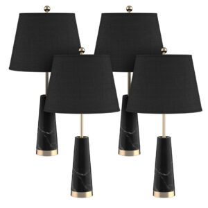 Buy SOGA 4X 68cm Black Marble Bedside Desk Table Lamp Living Room Shade with Cone Shape Base Online - Home & Living - 1 - AU Depot Free Shipping