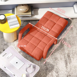 Buy SOGA 4X Foldable Lounge Cushion Adjustable Floor Lazy Recliner Chair with Armrest Orange Online - Furniture - 2 - AU Depot Free Shipping