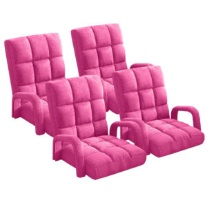 Buy SOGA 4X Foldable Lounge Cushion Adjustable Floor Lazy Recliner Chair with Armrest Pink Online - Furniture - 1 - AU Depot Free Shipping